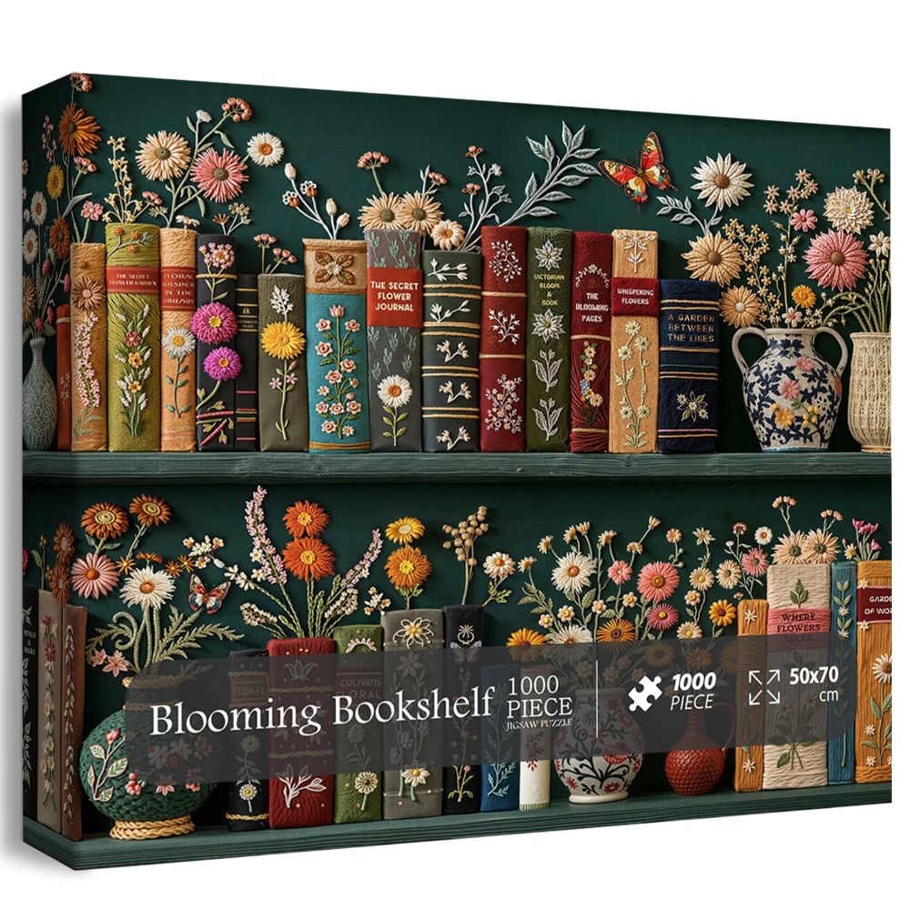 Blooming Bookshelf Jigsaw Wooden Puzzle 1000 Pieces