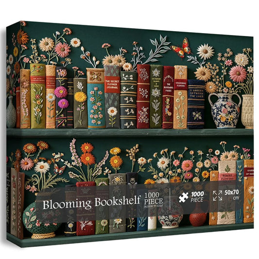 Blooming Bookshelf Jigsaw Wooden Puzzle 1000 Pieces