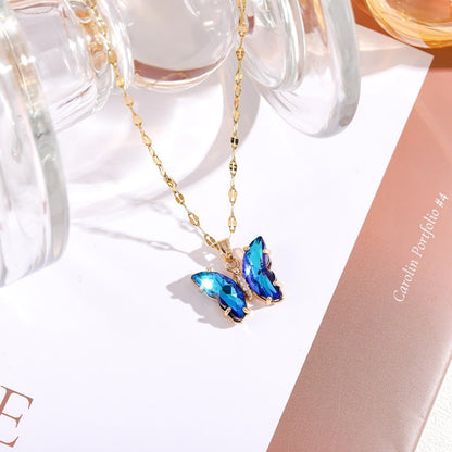 Crystal Butterfly Necklace 🦋