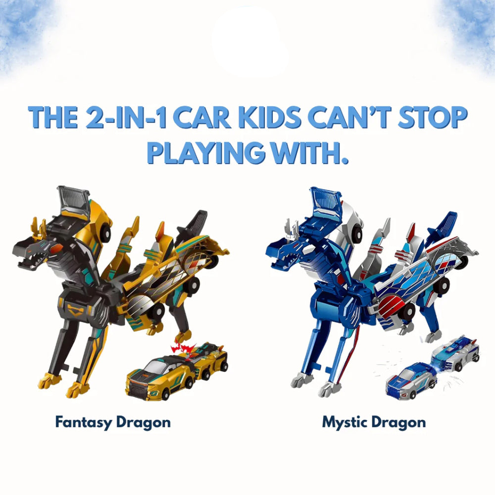 2-in-1 Transforming Dragon Car Toy with Collision Action