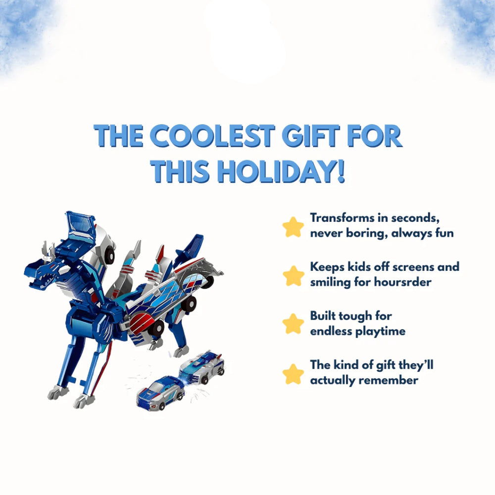 2-in-1 Transforming Dragon Car Toy with Collision Action