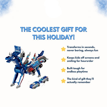2-in-1 Transforming Dragon Car Toy with Collision Action