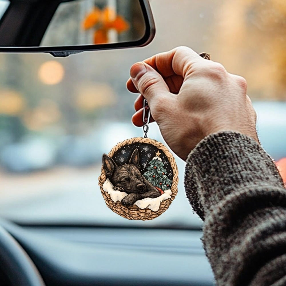 Dutch Shepherd In Mini Basket Ornament - MB002
