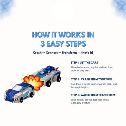 2-in-1 Transforming Dragon Car Toy with Collision Action