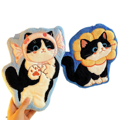 Adorable Cat Hand Towels - Blue Candy Cat