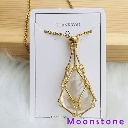 Crystal Stone Holder Necklace