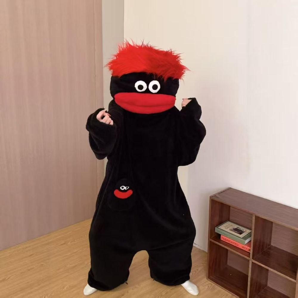 Funny Monster Hooded Fleece Robe for Adults