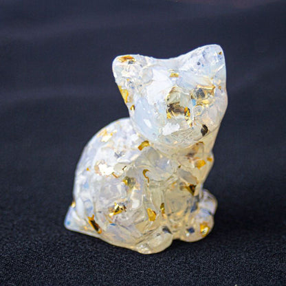 Handmade Natural Crystal Gemstone Sitting Cat
