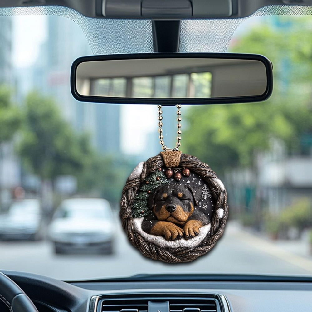 Rottweiler In Mini Basket Ornament - MB023