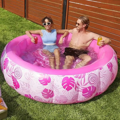 Inflatable Tanning Pool Lounge Float With Cup Holders