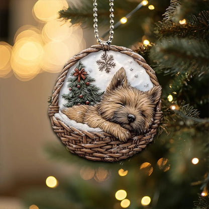 Cairn Terrier In Mini Basket Ornament - MB024