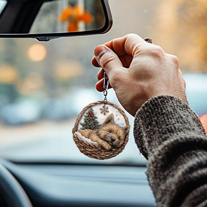 Cairn Terrier In Mini Basket Ornament - MB024