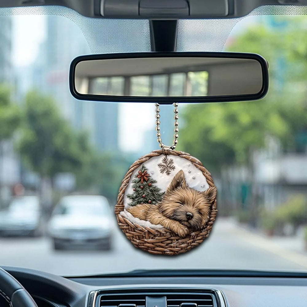 Cairn Terrier In Mini Basket Ornament - MB024