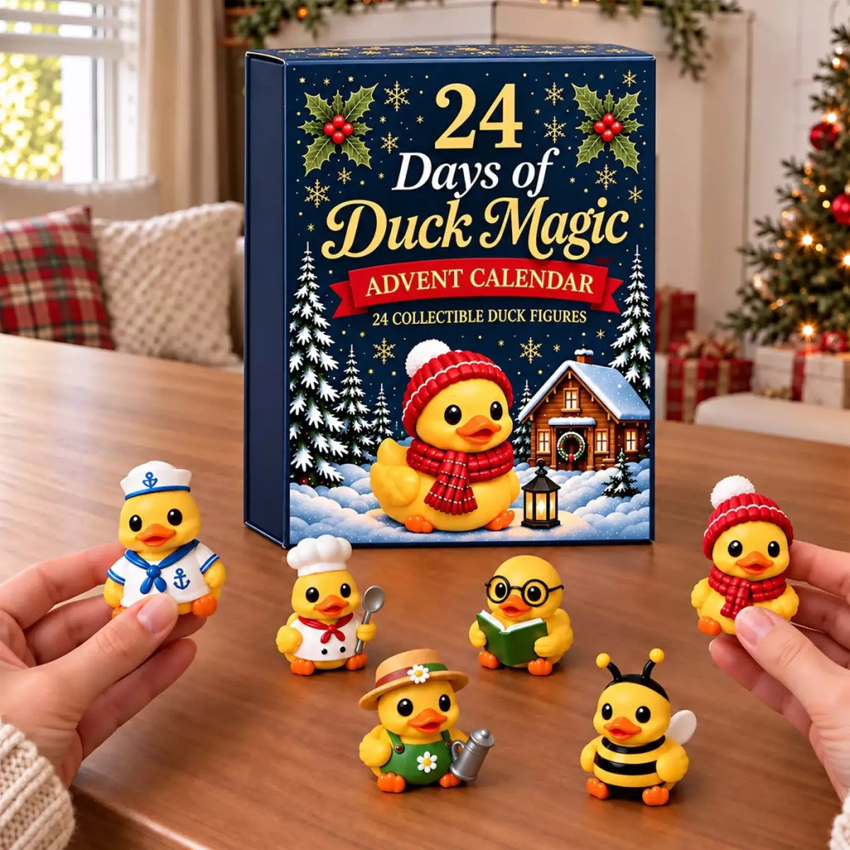 Collection of 24 mini duck figurines in different costumes