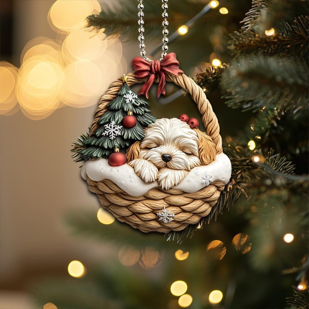 Havanese In Mini Basket Ornament - MB025