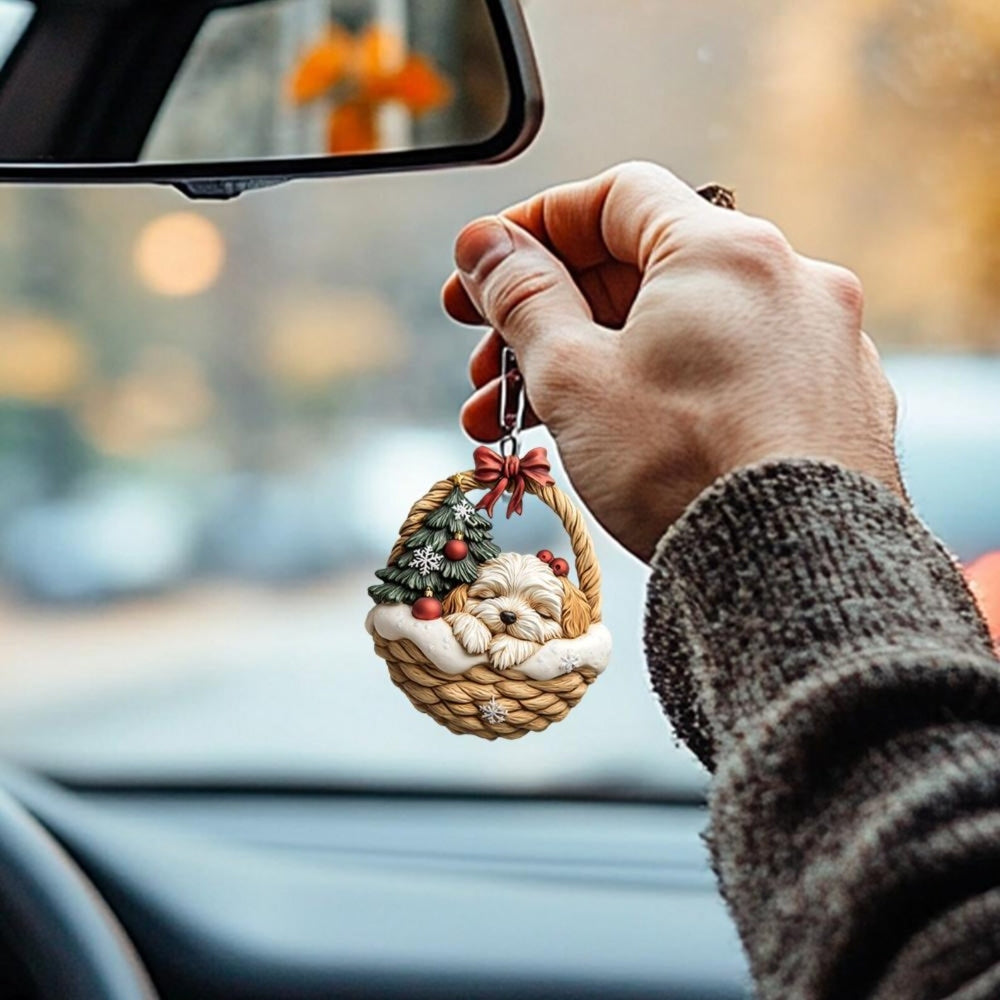 Havanese In Mini Basket Ornament - MB025