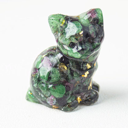 Handmade Natural Crystal Gemstone Sitting Cat