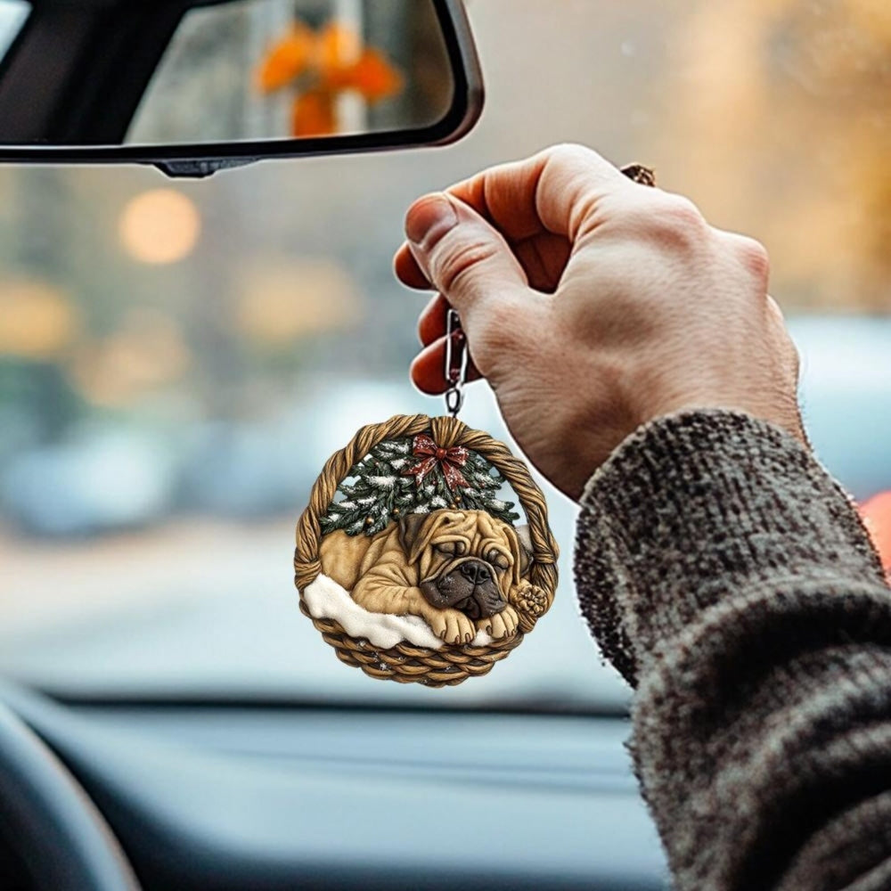 English Mastiff In Mini Basket Ornament - MB028