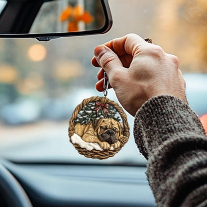 English Mastiff In Mini Basket Ornament - MB028