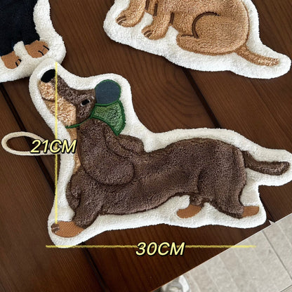 Adorable Dog Hand Towels - Coffee Dachshund