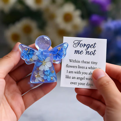 Forget Me Not Dried Flower Angel Keepsake - Timeless Gift for Remembrance, Comfort & Hope
