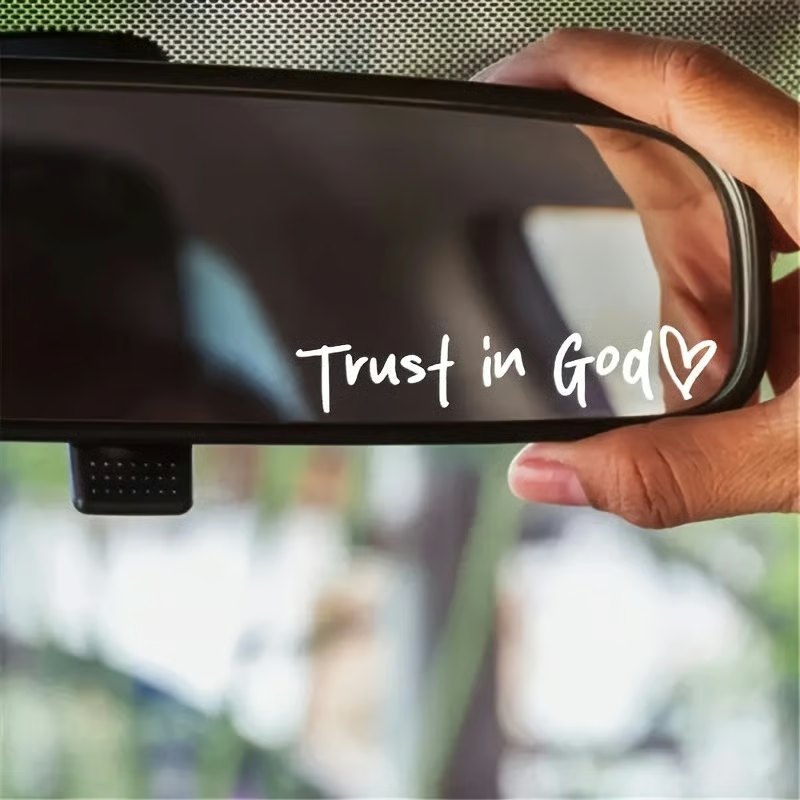 Trust in God Car Rearview Mirror Sticker - 2pcs