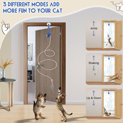 Door Hanging Interactive Pet Toy – Automatic Swing & Bounce Tease