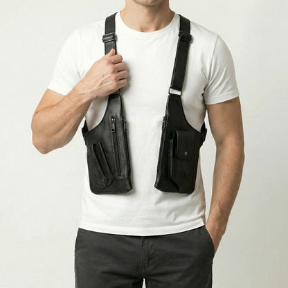 Premium Leather Shoulder Bag - Hidden Anti-Theft Compartments