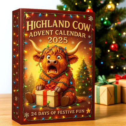 Highland Cow Advent Calendar 2025 - 3D Handmade Highland Cow Doll (24Pcs)