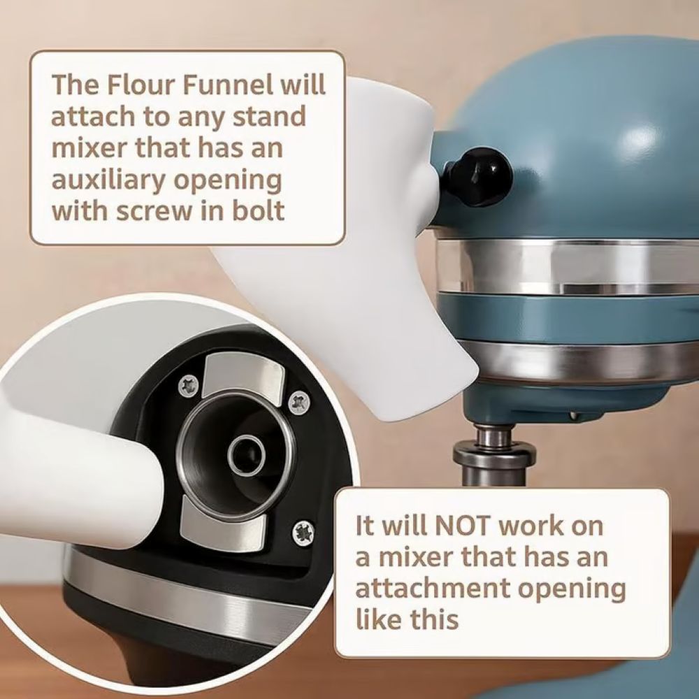 Flour Funnel For Kitchen Stand Mixer