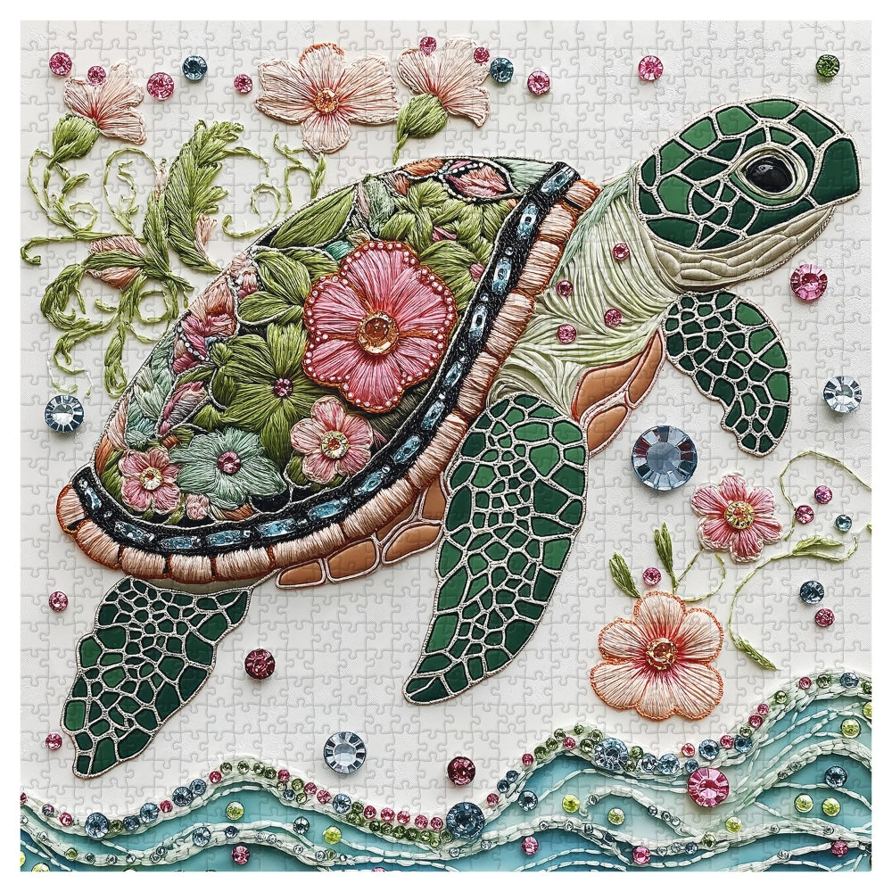 Wave Spirit Jigsaw Wooden Puzzle 1000 Pieces - Turtle