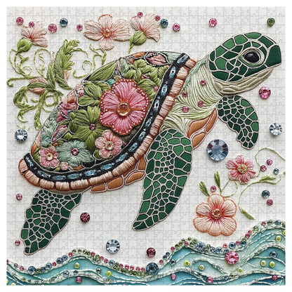 Wave Spirit Jigsaw Wooden Puzzle 1000 Pieces - Turtle