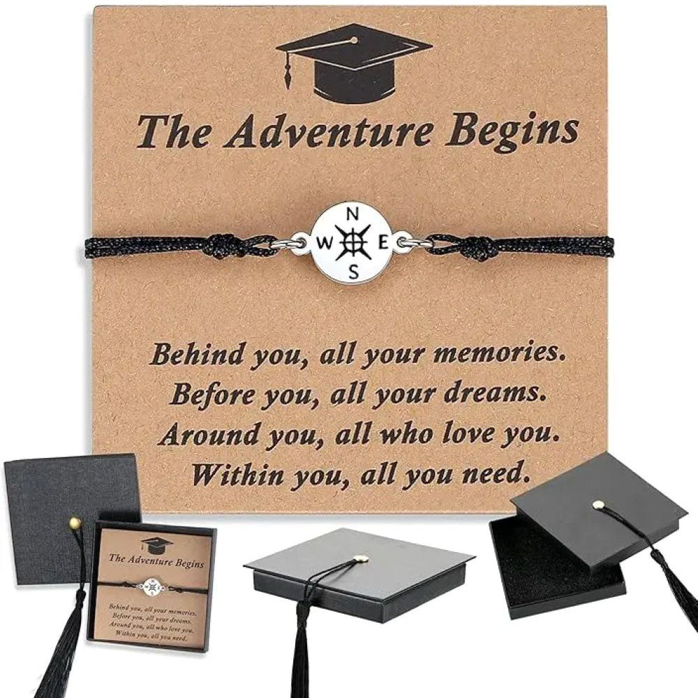 Compass Charm Bracelet With Cap-shape Box