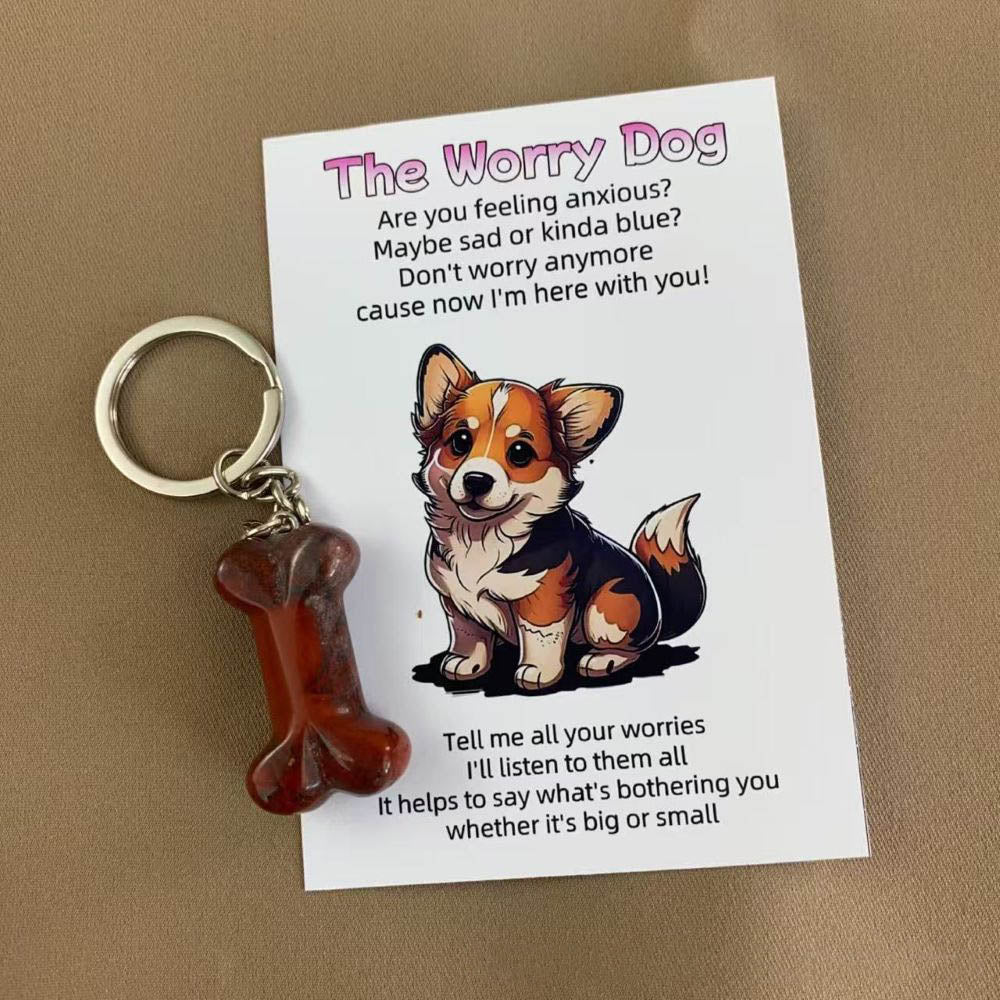 The Worry Dog Crystal Keychain – Emotional Support Gift