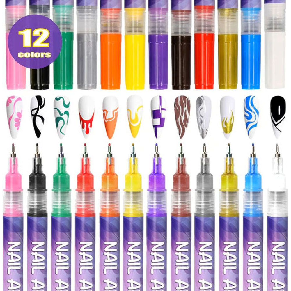 12 Colors Nail Art Pens Set