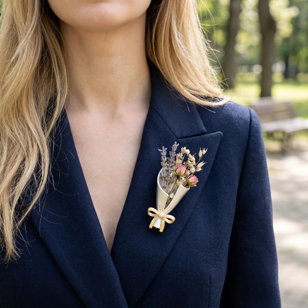 Real Flower Keepsake Brooch - Personalized Your Own Floral