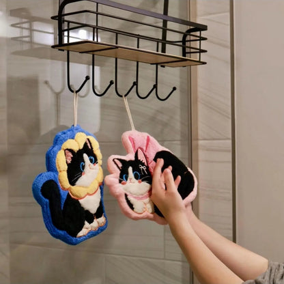 Adorable Cat Hand Towels - Pink Bow Cat