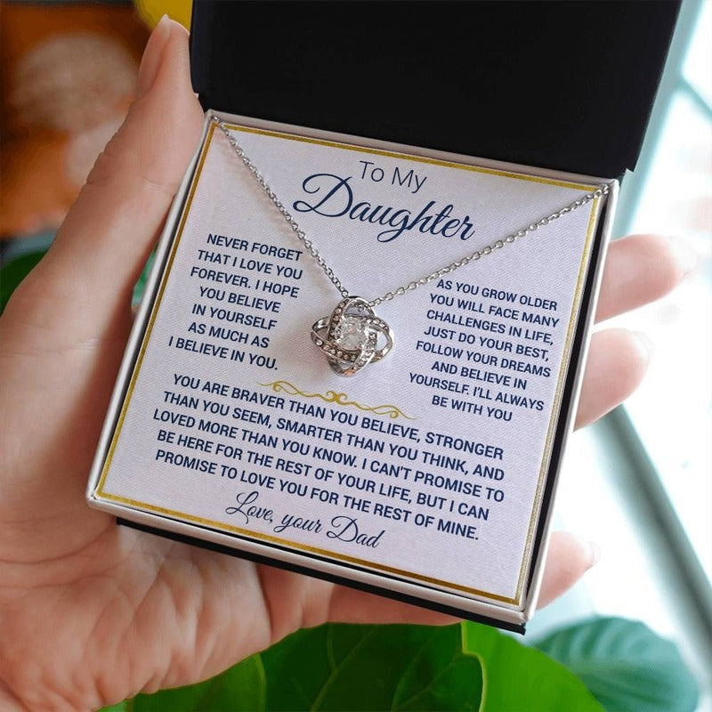 To My Daughter - Love Knot Necklace