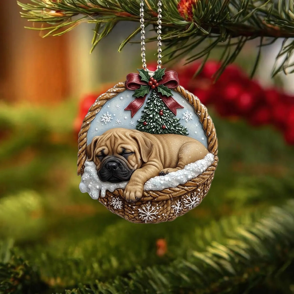 Bullmastiff In Mini Basket Ornament - MB003