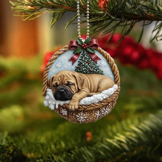 Bullmastiff In Mini Basket Ornament - MB003