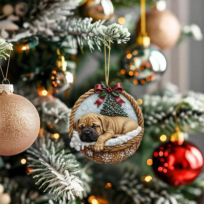 Bullmastiff In Mini Basket Ornament - MB003