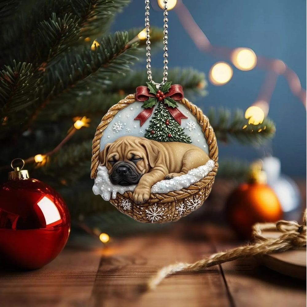 Bullmastiff In Mini Basket Ornament - MB003