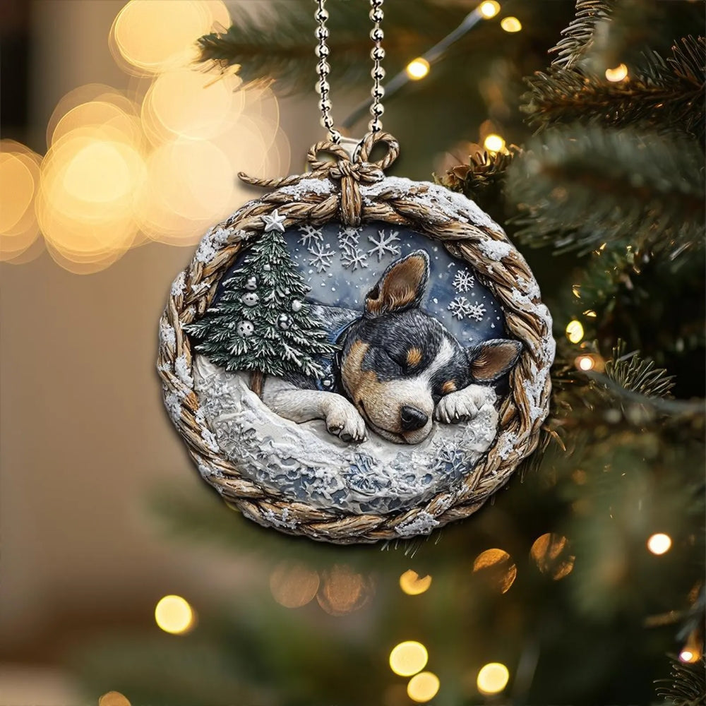 Australian Cattle Dog In Mini Basket Ornament - MB030