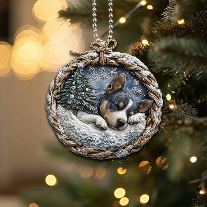 Australian Cattle Dog In Mini Basket Ornament - MB030
