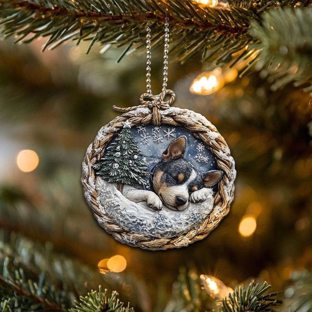 Australian Cattle Dog In Mini Basket Ornament - MB030