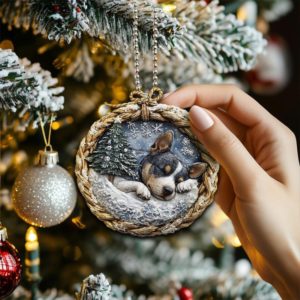 Australian Cattle Dog In Mini Basket Ornament - MB030