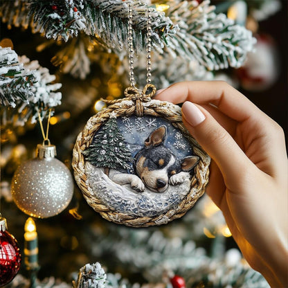 Australian Cattle Dog In Mini Basket Ornament - MB030