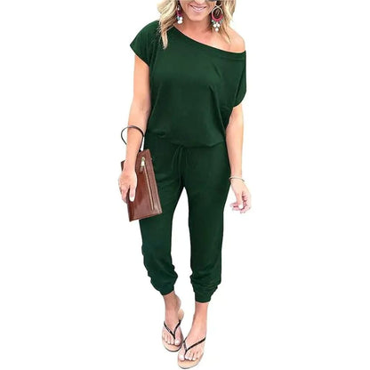 Plus Size Off-Shoulder Romper – Comfy Summer Jumpsuit