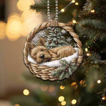 Welsh Terrier In Mini Basket Ornament - MB031