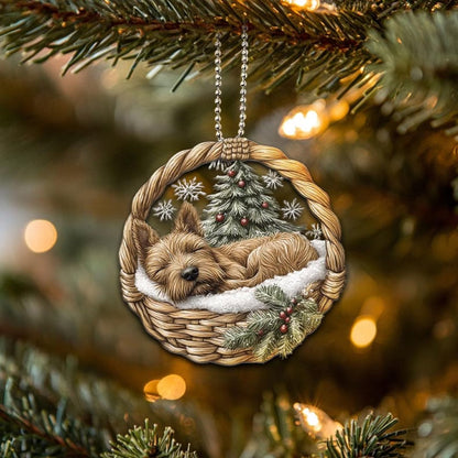 Welsh Terrier In Mini Basket Ornament - MB031